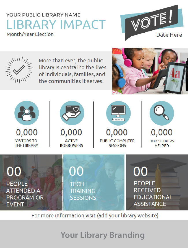 Library Advocacy Two-Sided Flyer, Gray Infographics