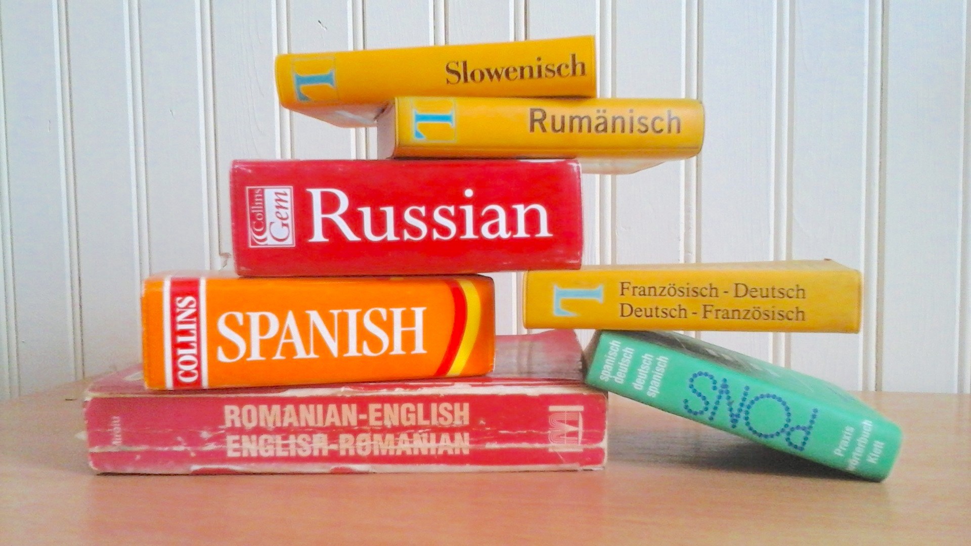 Stack of Books in Different Languages