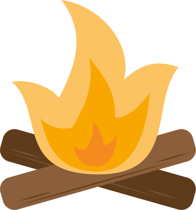Icons - Camping Bonfire - Orange Brown