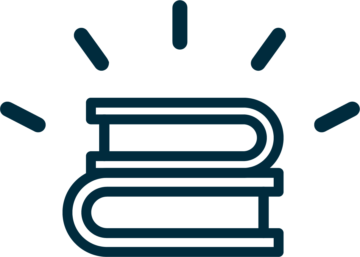 Icons - Stack of Books Outline - Dark Navy