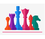 Chess pieces games board