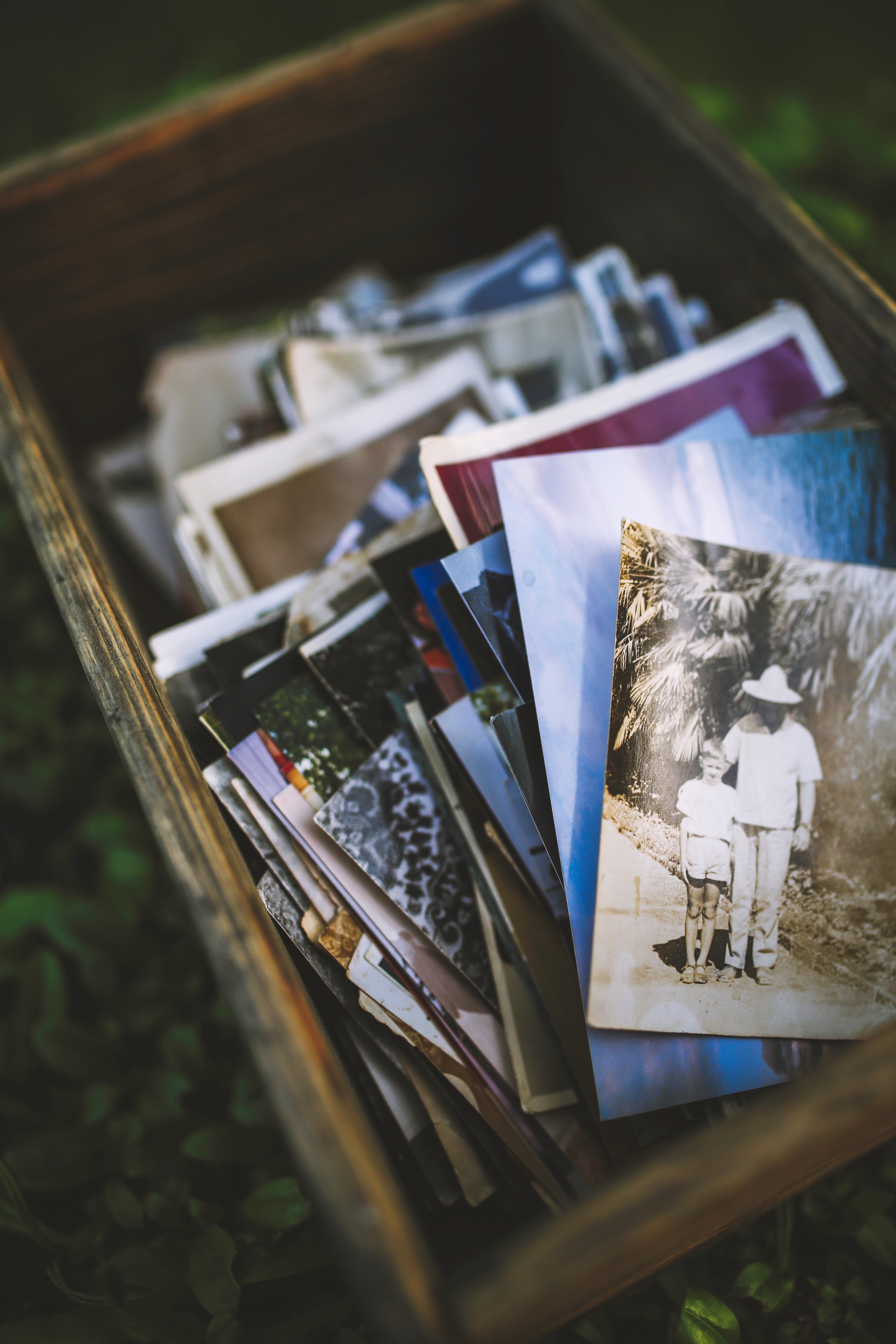 Old Vintage Photos in the Wooden Box