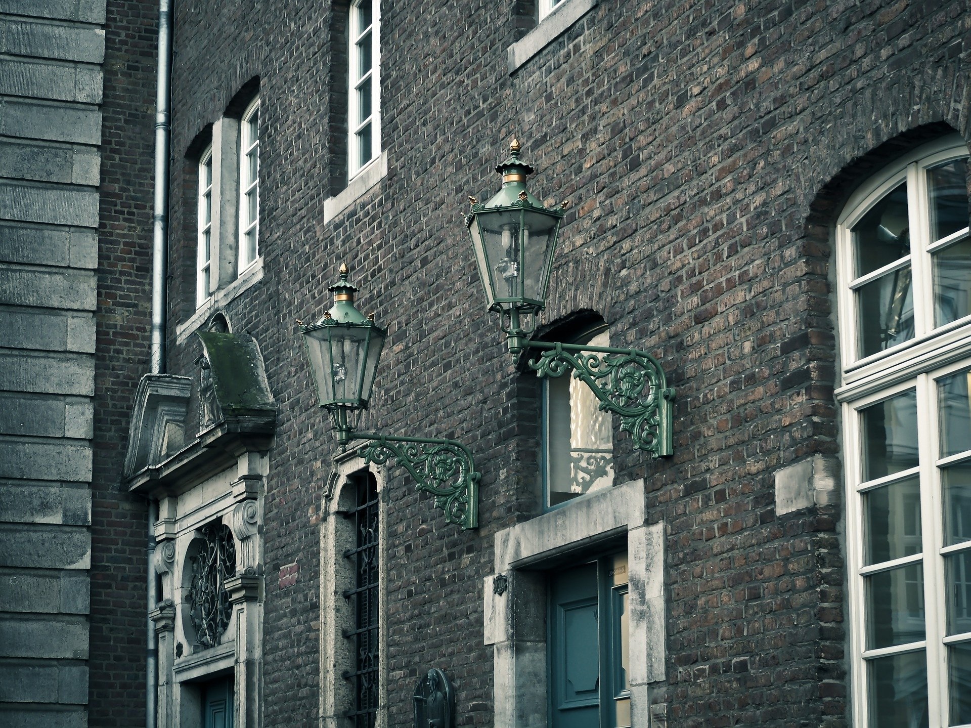 Old Historic Building with Gaslights