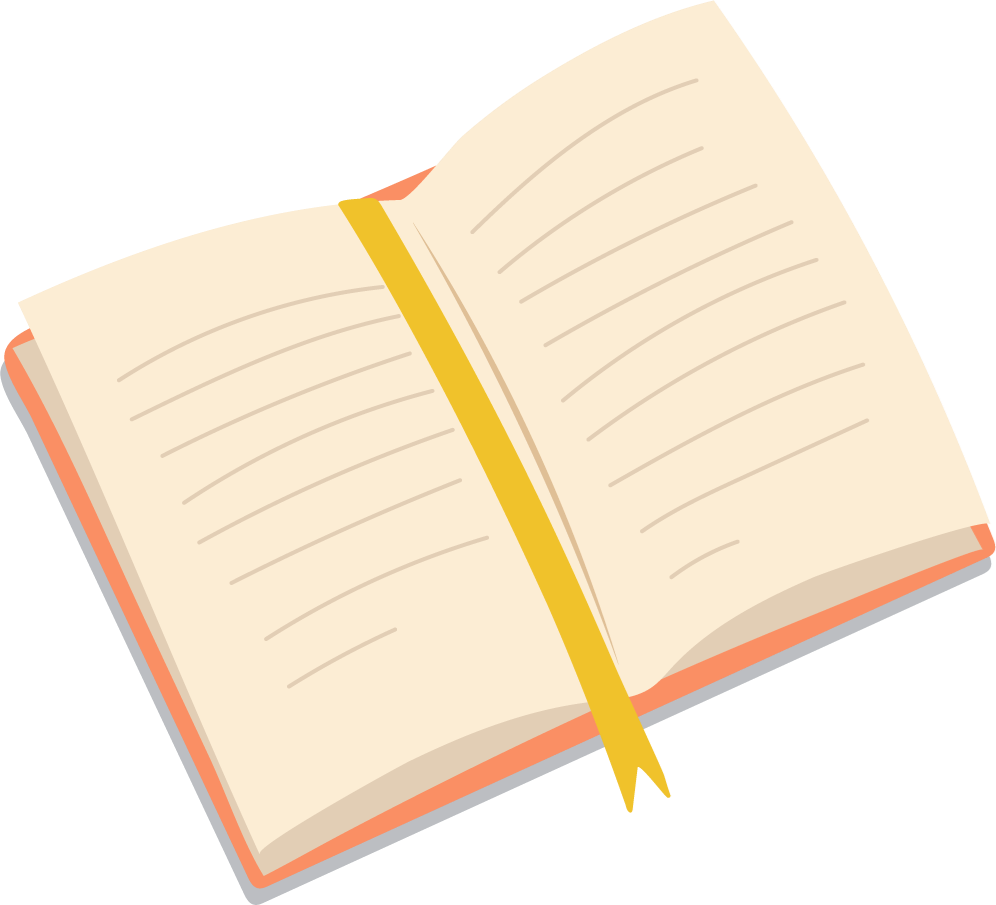 Open Book with Bookmark