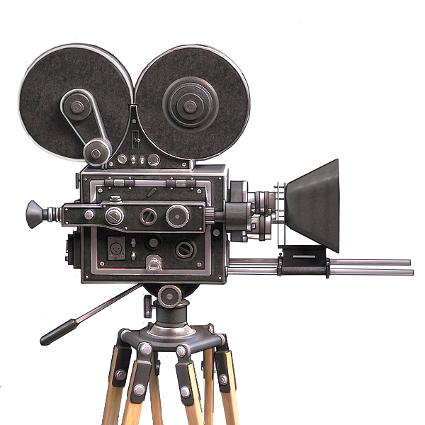 A photo of a vintage movie camera.