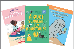 A collage of 3 French language book covers. 