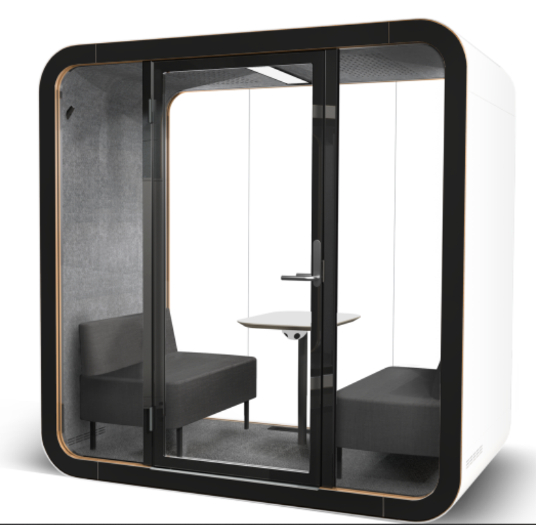 A photo of a private meeting pod.