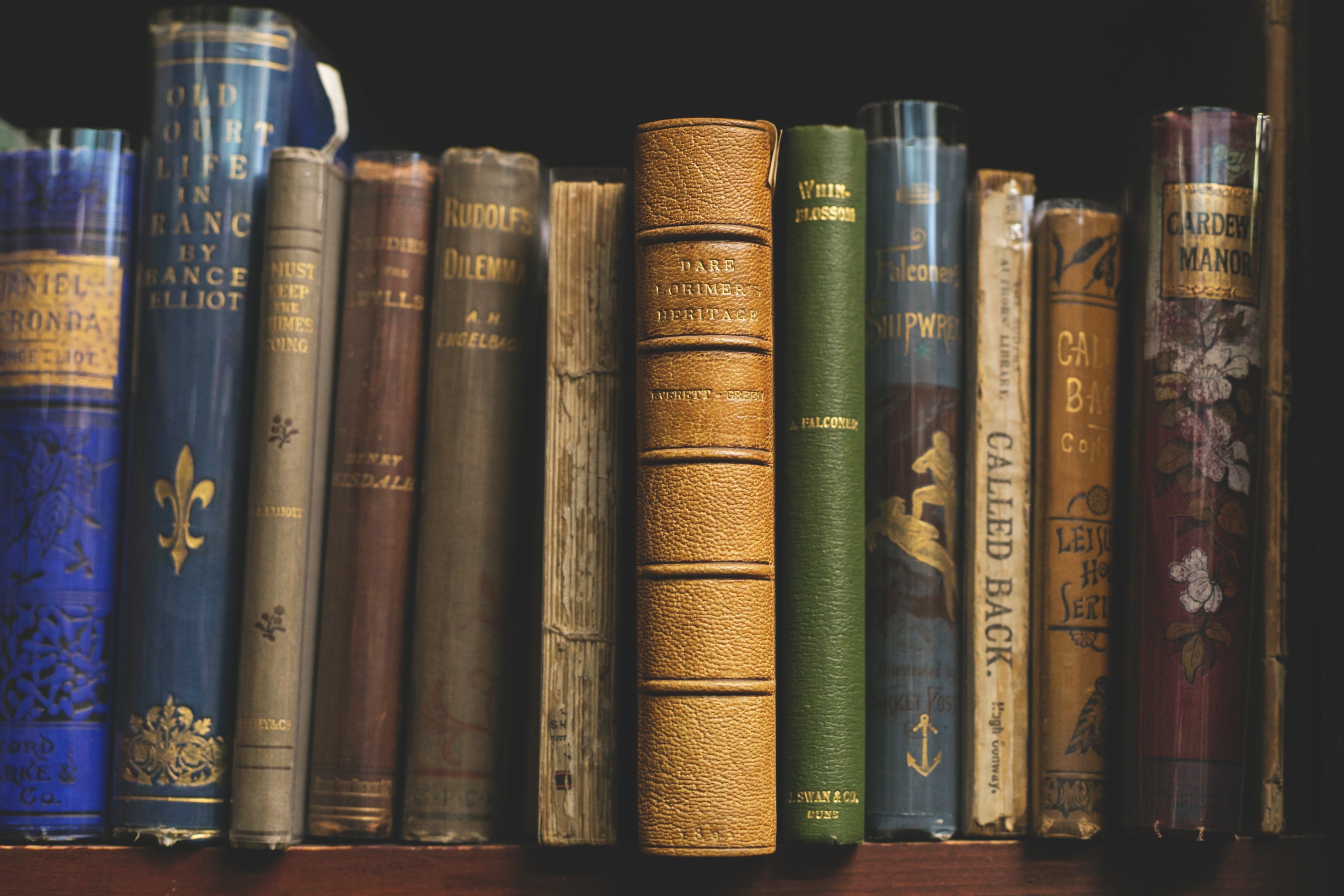 Classic books on a shelf