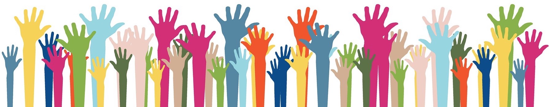icons - backgrounds volunteering hands up high five kids teens vote