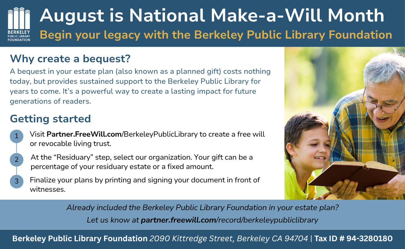 Poster for August is National Make a Will Month by BPL Foundation