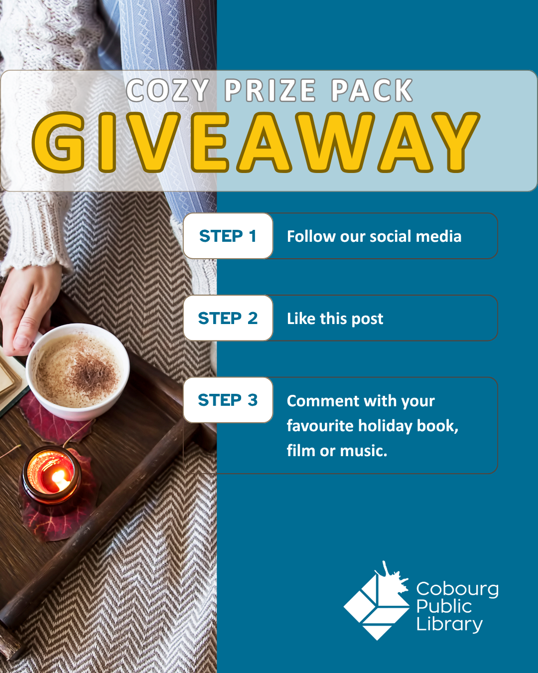 Holding a Mug of Cocoa in Front of Books