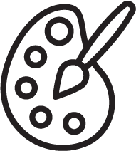 Paintbrush and Palette Icon