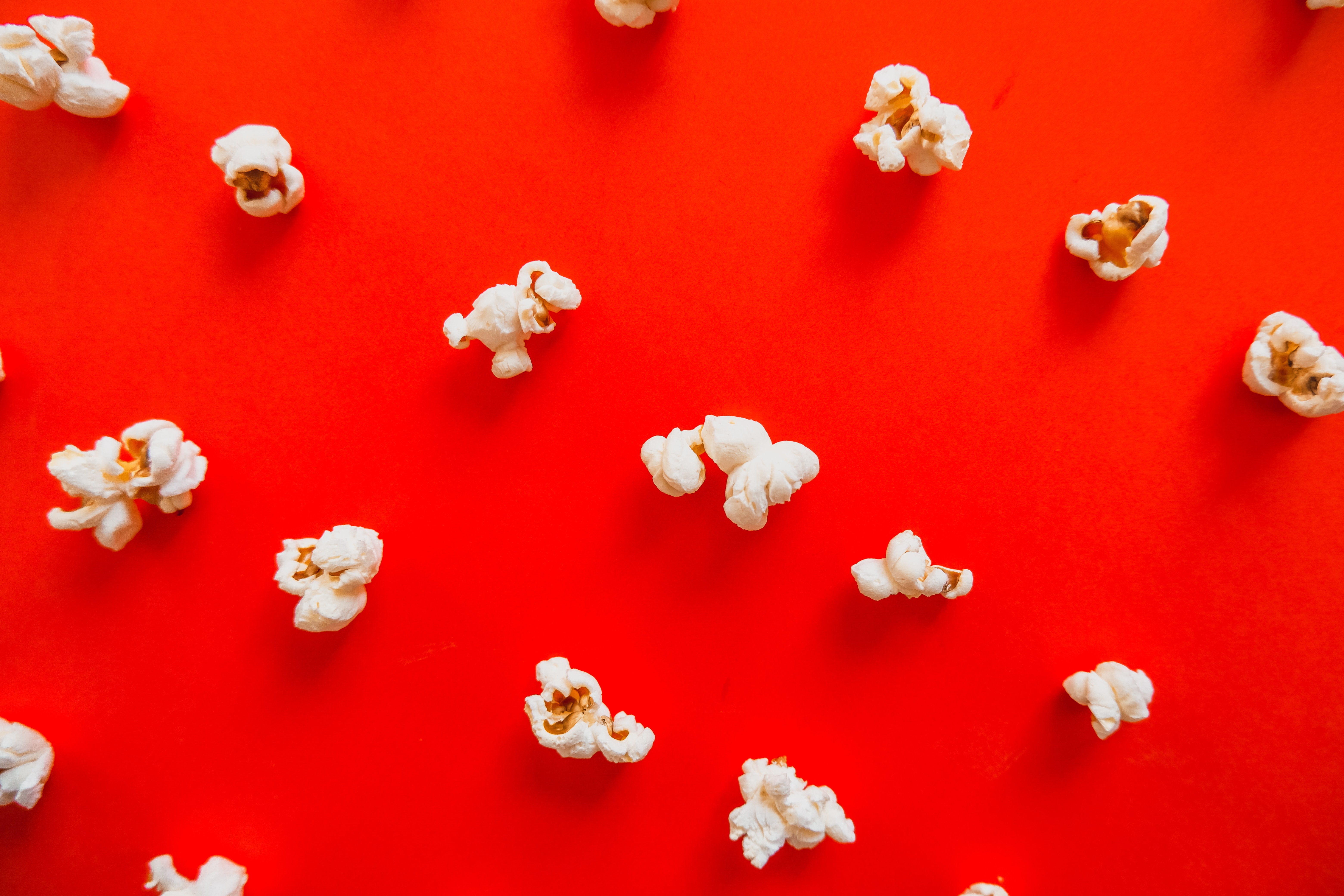 Popcorn Kernels on Red Surface