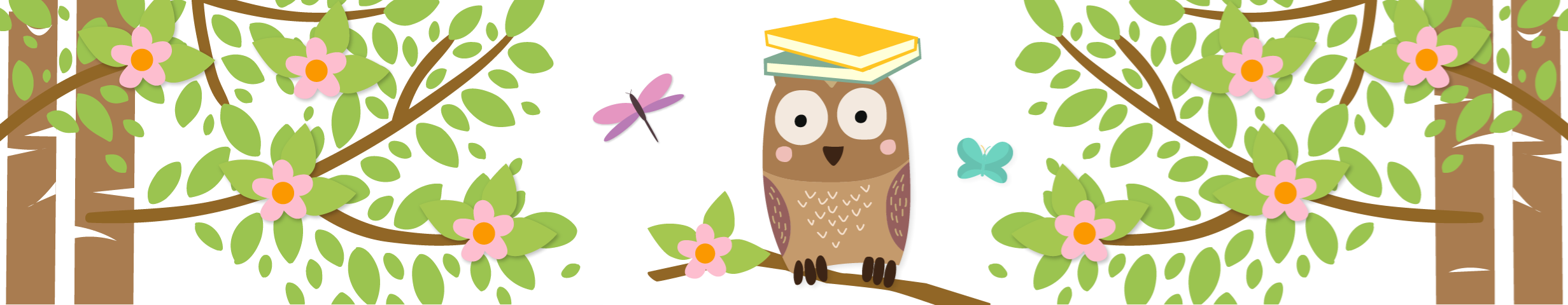 E-Blast Header - Owl in Flowery Trees