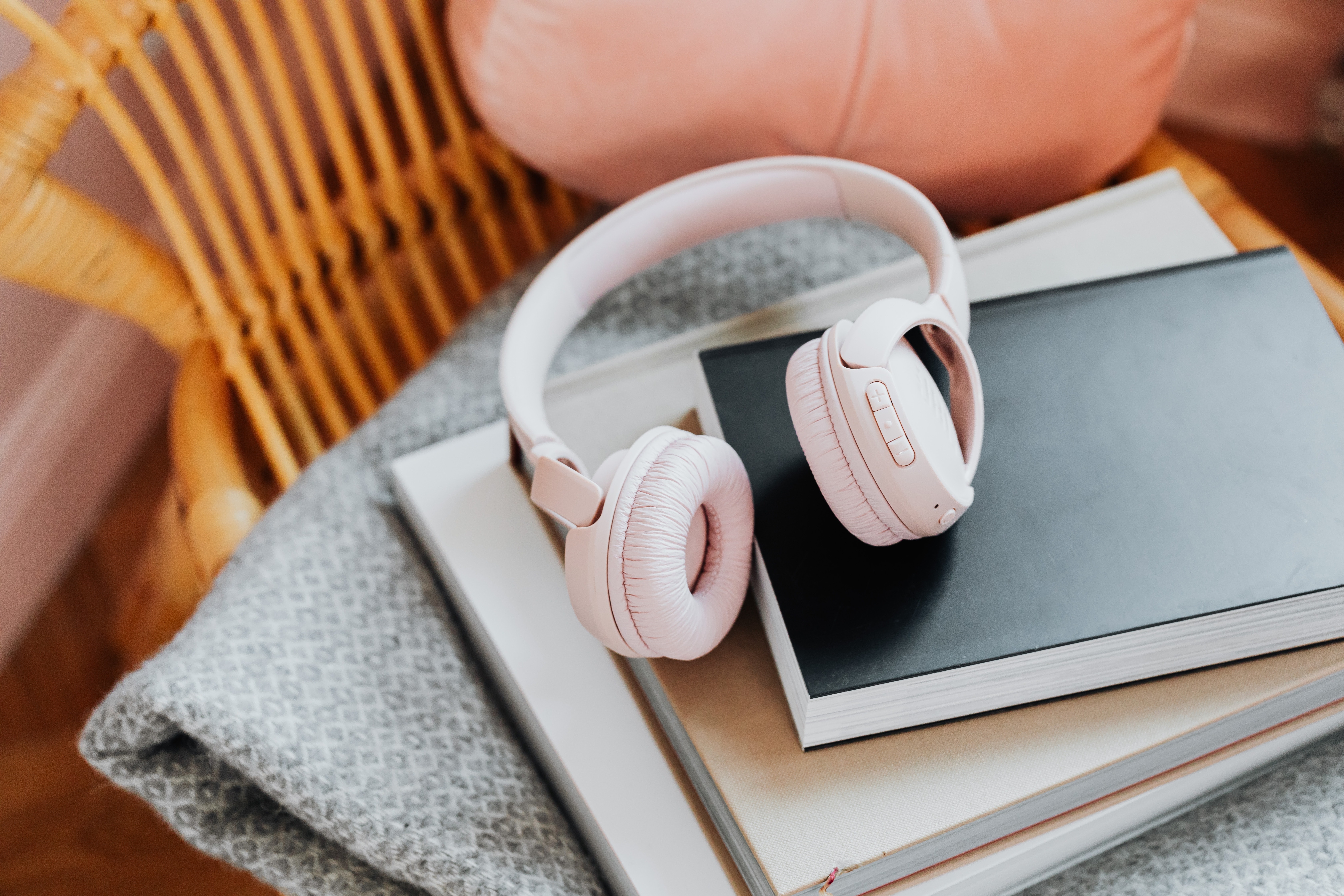 White Beats by Dre Headphones on Book 