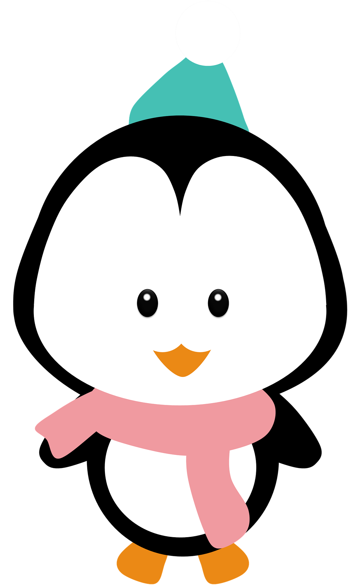 Icons christmas winter penguins cute kids