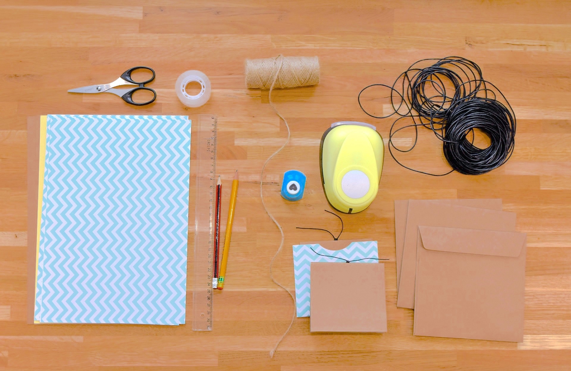 Paper crafts cards making scissors table