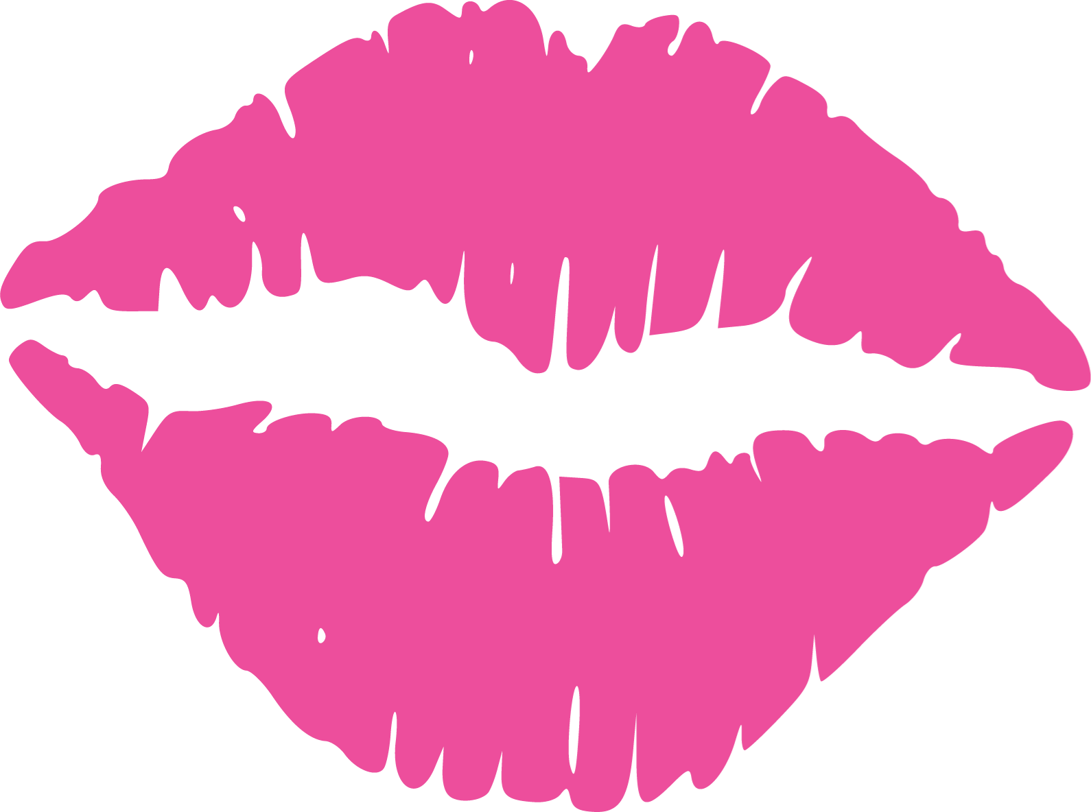 Icons - Lips Kiss Print - Hot Pink