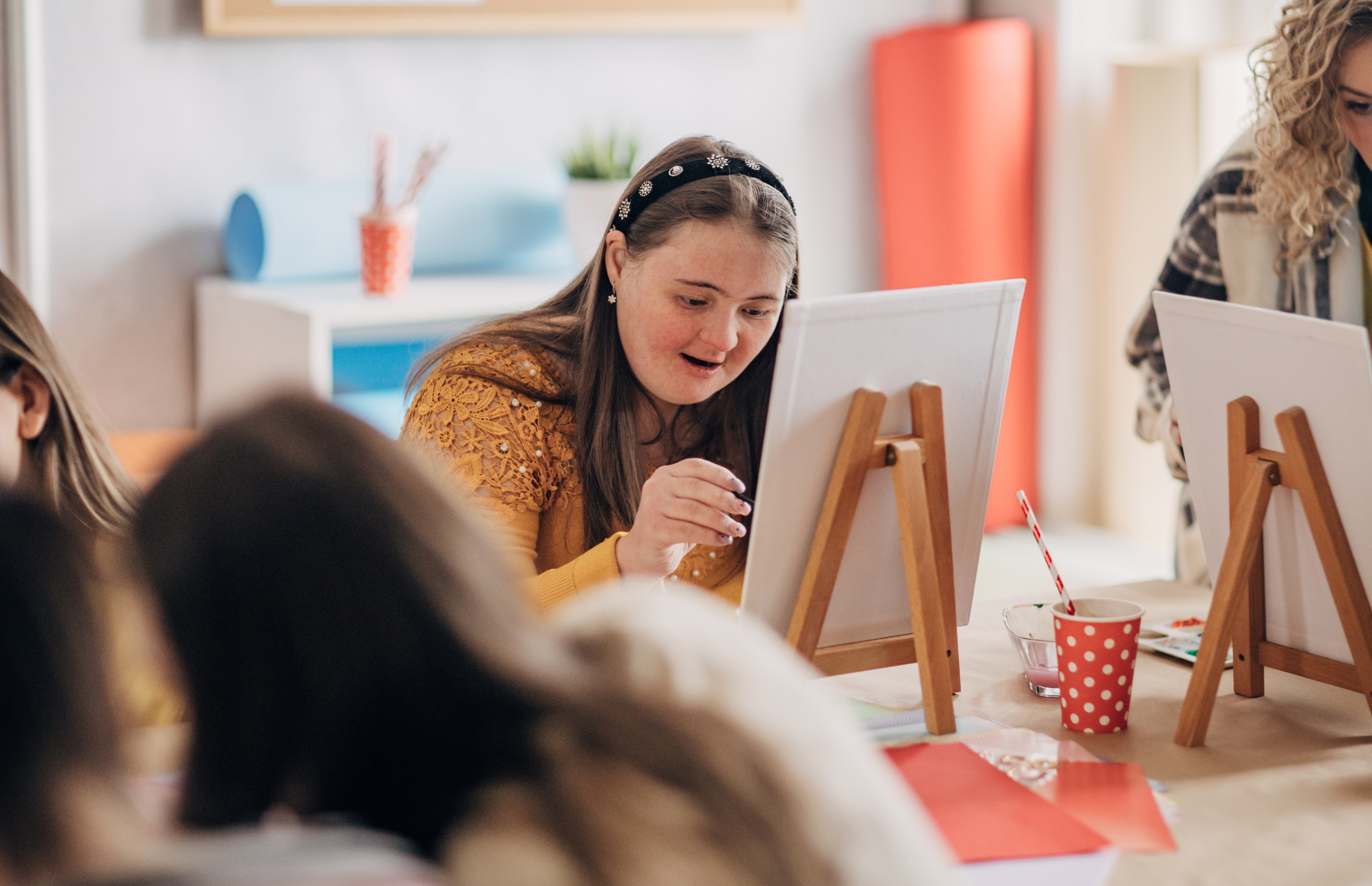 Creative Painting on Canvas by Down Syndrome People