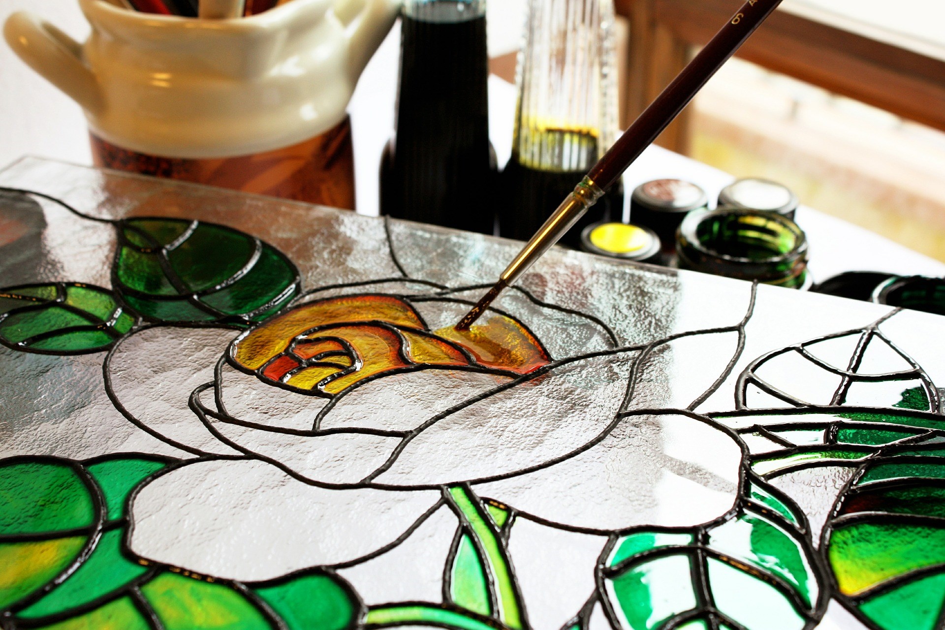 Stained glass art painting crafts arts