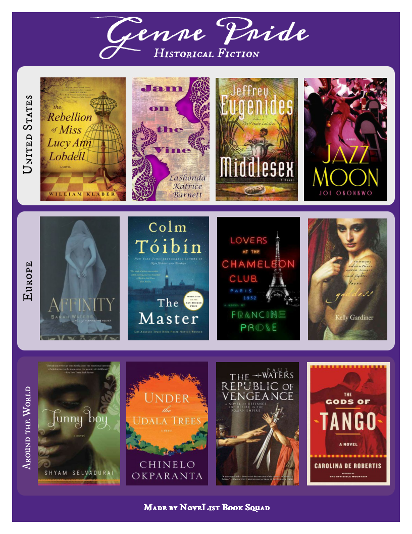 "genre pride flyer: historical fiction"