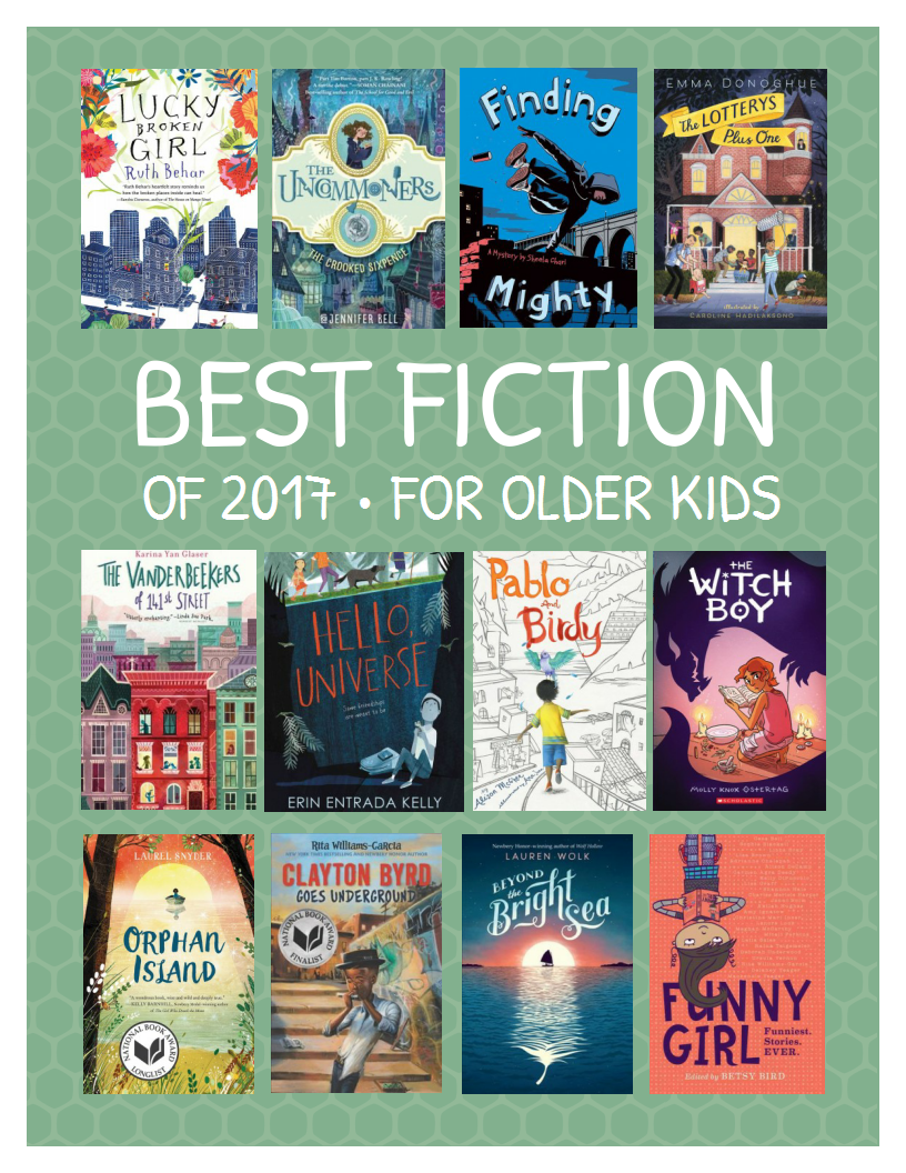 A flyer featuring Best Fiction of 2017 for Older Kids
