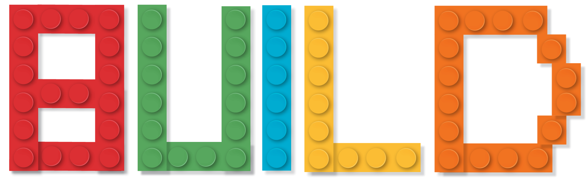 Image of the word "Build" in a blocky LEGO-inspired text
