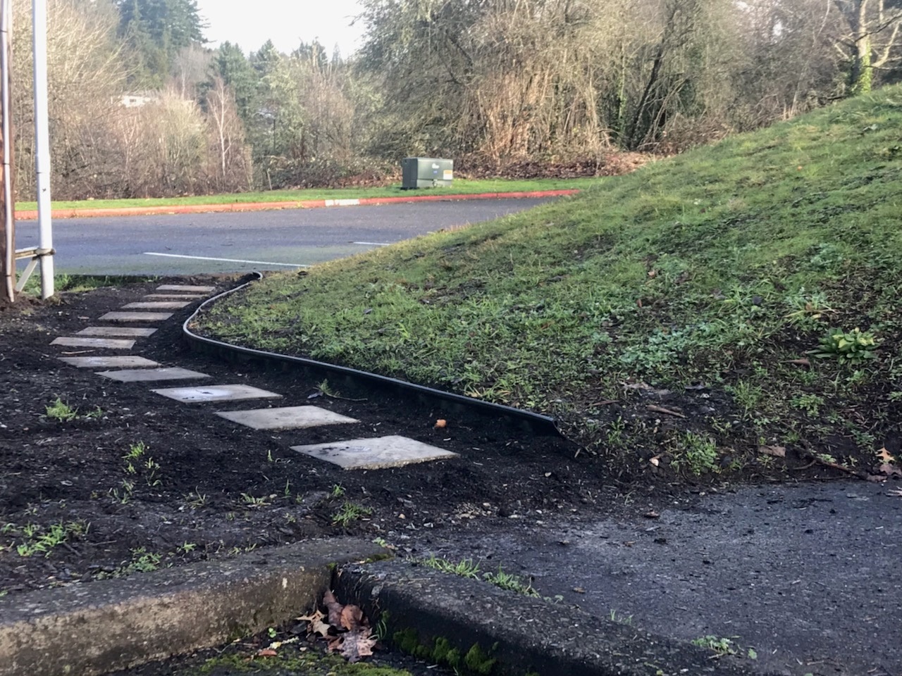 picture of the library's new walkway