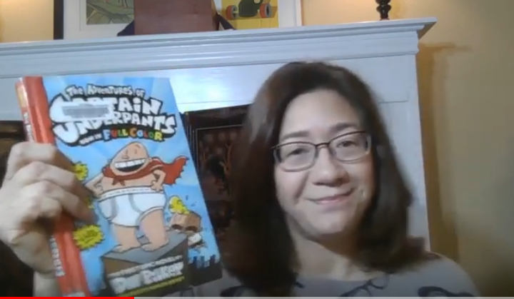 Image of Kristen talking about a book