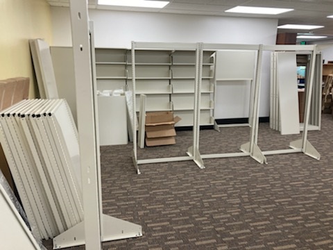 Remodel update picture: new media shelving