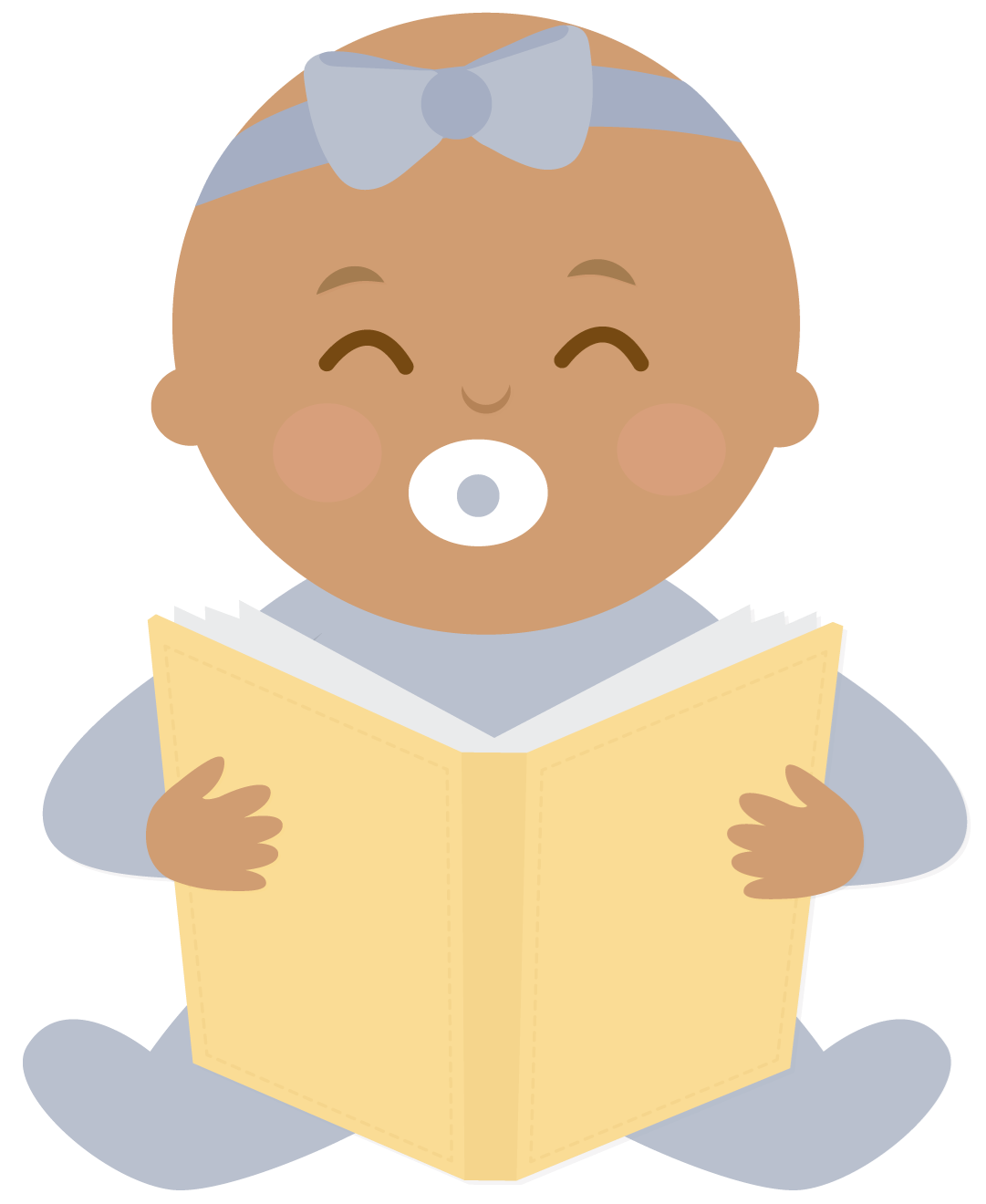 Icons - Baby Reading a Book - Girl