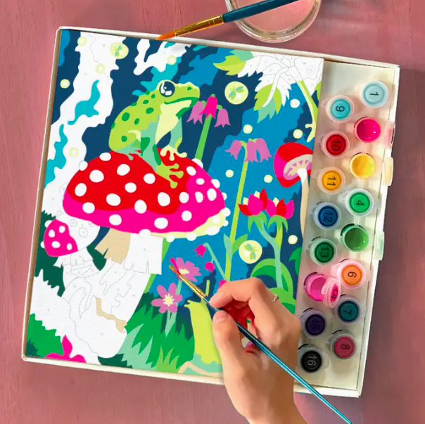 Photo example of paint by color mushroom craft