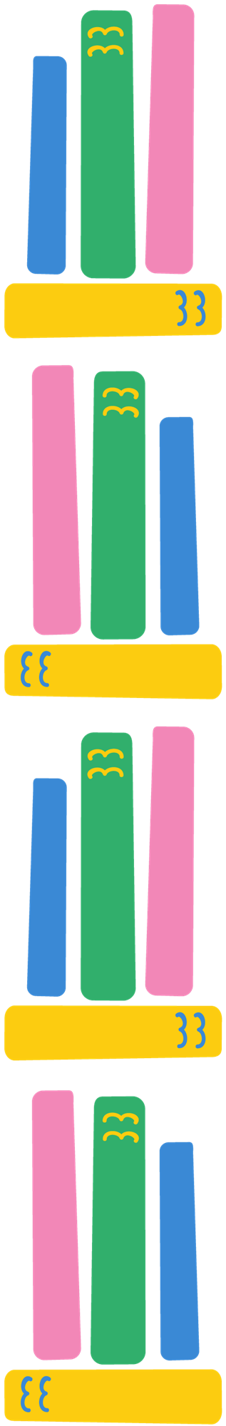 Sets of Colorful Books Side Border