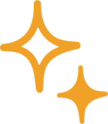 Two Yellow Four-Sided Sparkle Shapes