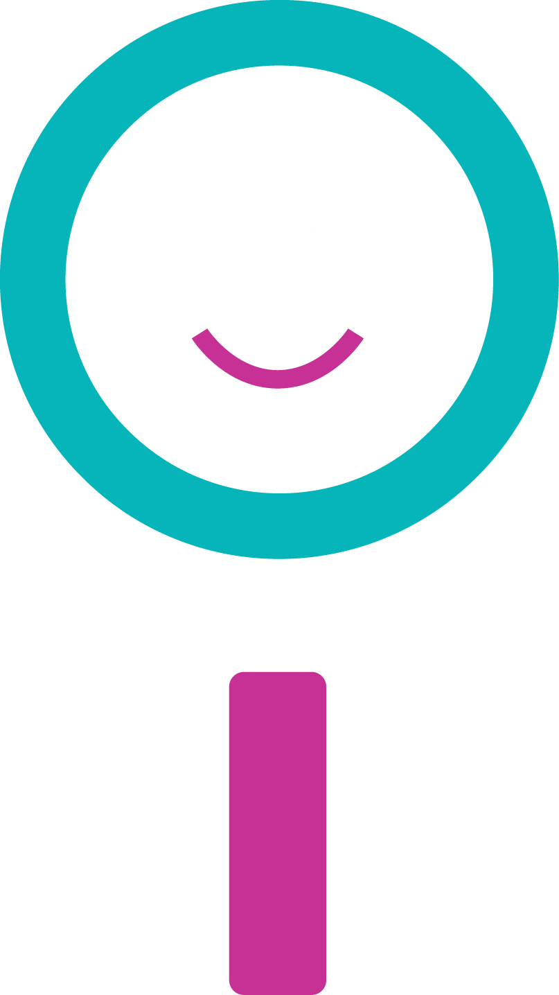 Magnifying Glass with Winking Face