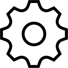 Icons - Outlined Gear - Black