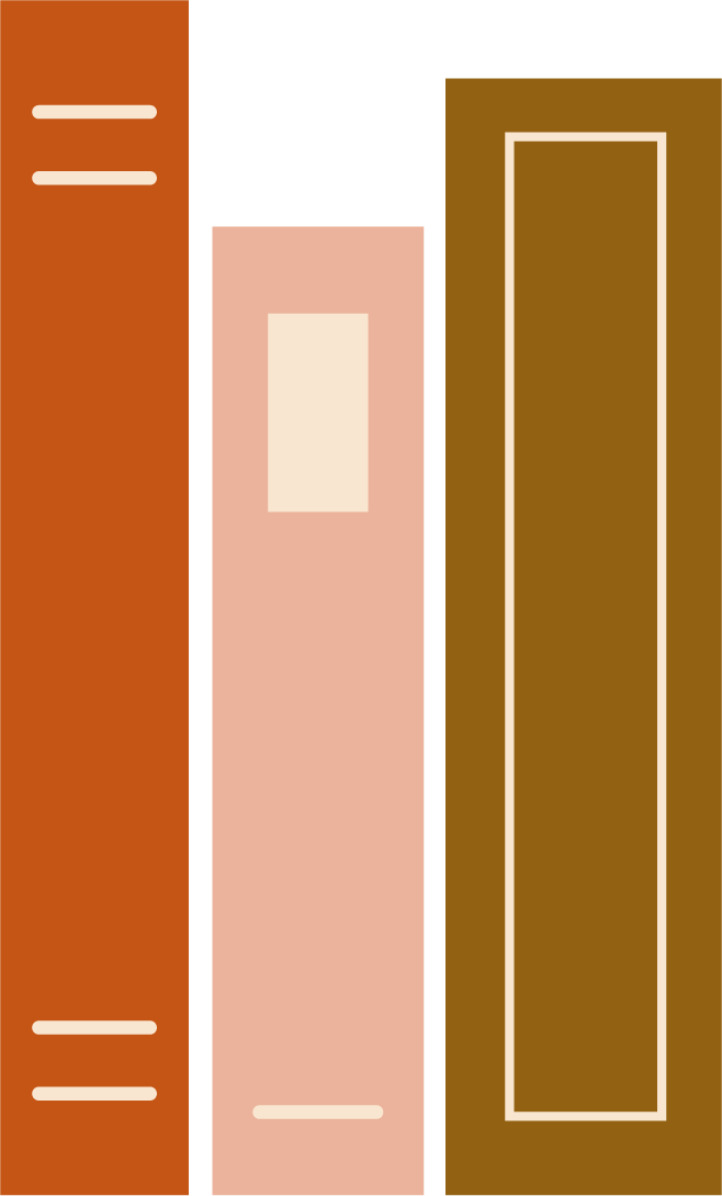 Three Vertical Books
