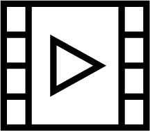 Icons - Outlined Movie Strip - Black