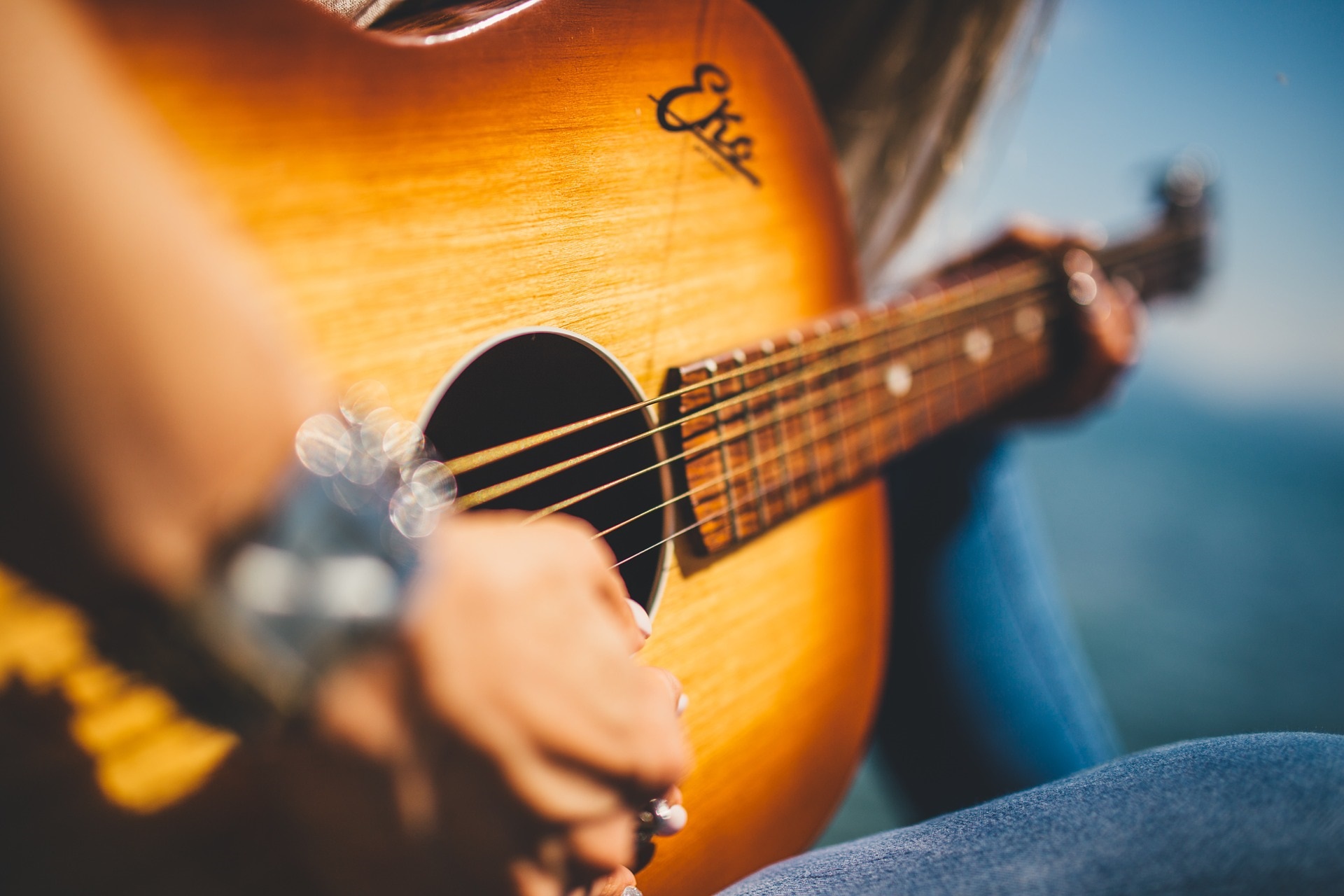 Guitars Musicians Female Woman Acoustic Instruments