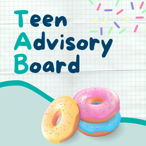 Pile of donuts under "Teen Advisory Board"