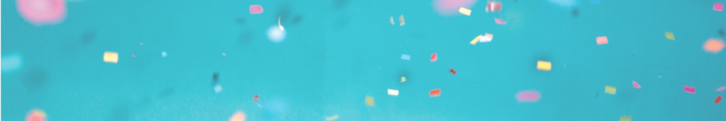 E-Blast Header - Confetti on Aqua Background