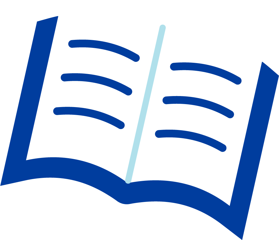 Blue and White Open Book