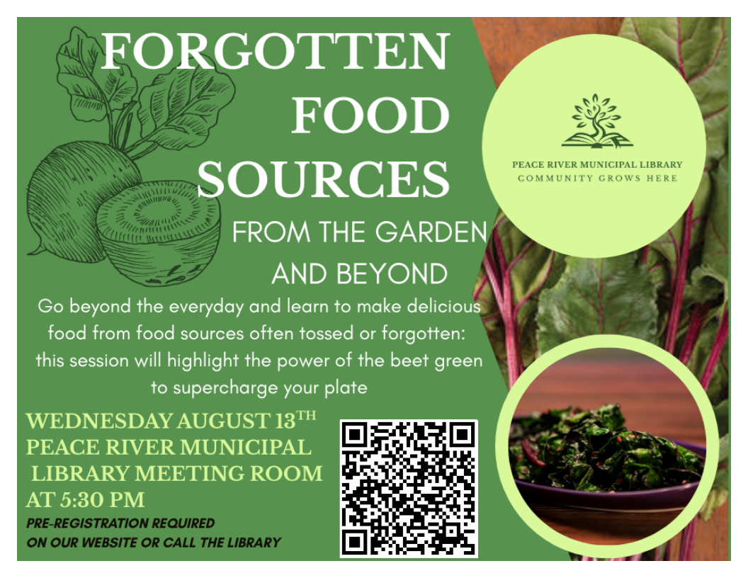 Forgotten Food Sources - August 13th at 5:30pm.