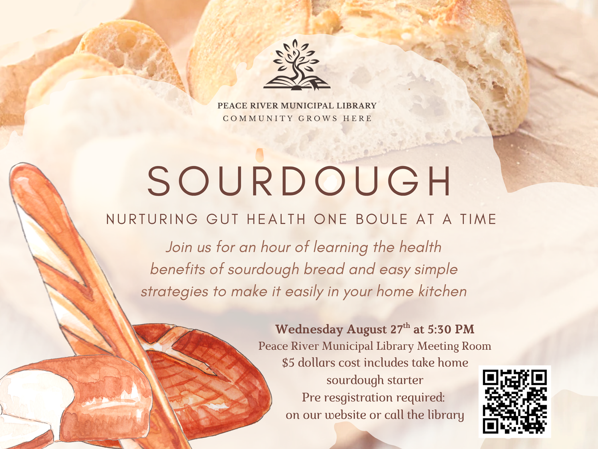 Sourdough - August 27th at 5:30pm.