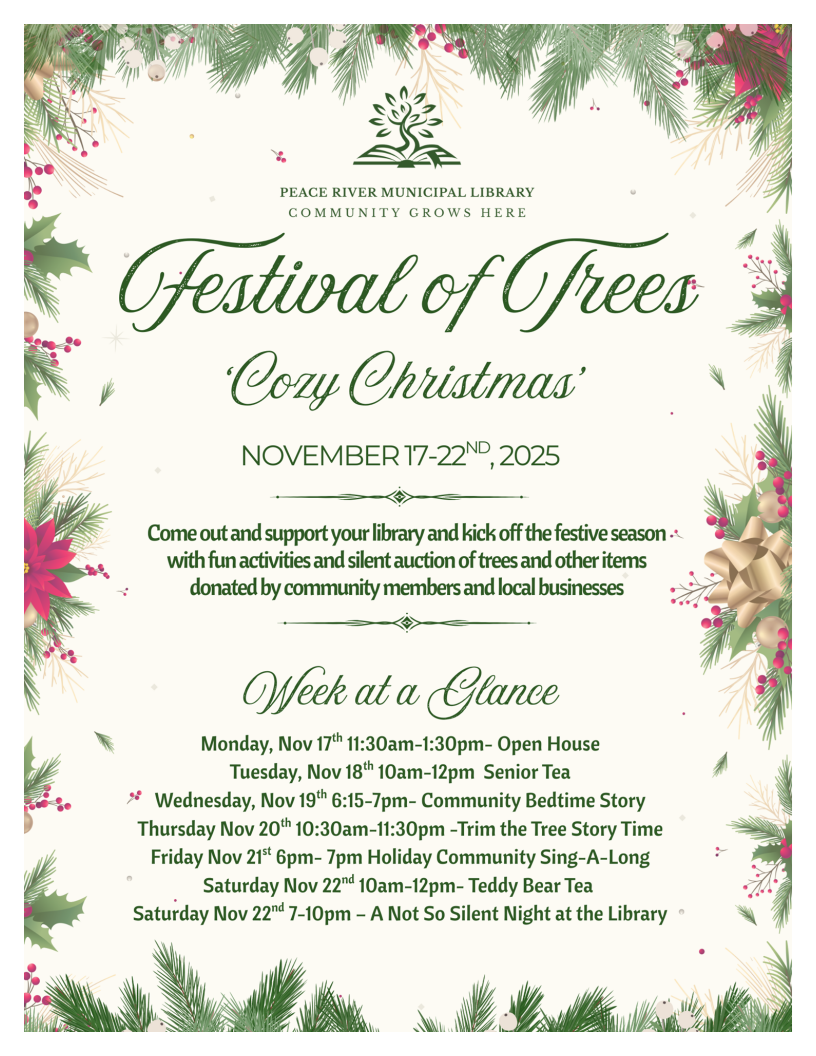 Festival of Trees schedule of events - November 17 to 22, 2025