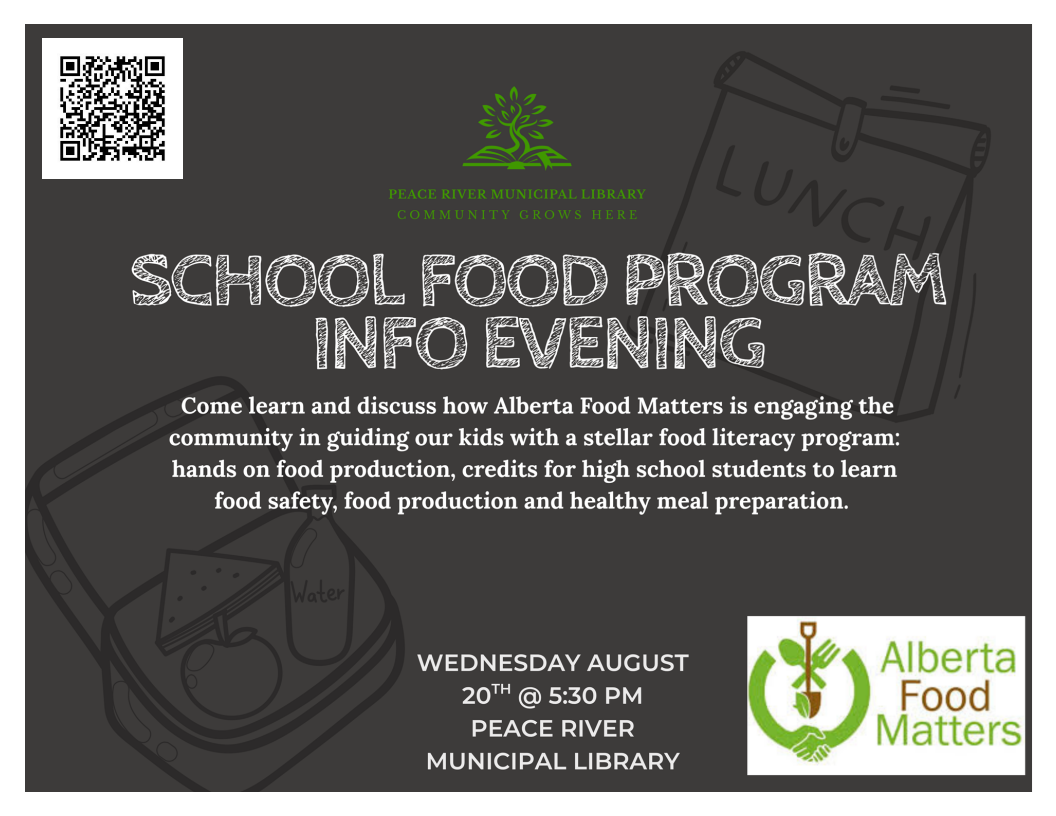 School Food Program Info Evening - August 20th at 5:30pm.
