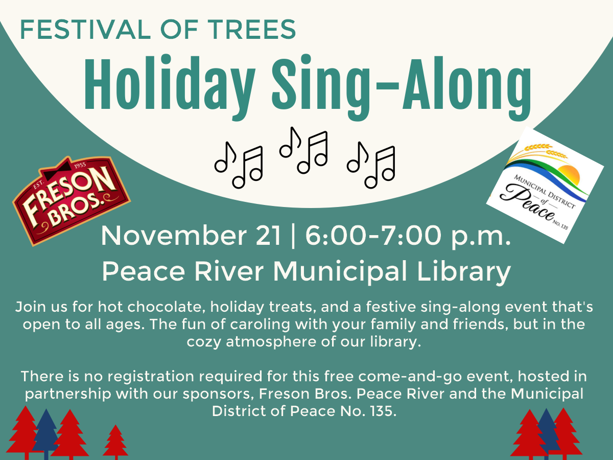 Holiday Sing Along - November 21 from 6 to 7 pm.