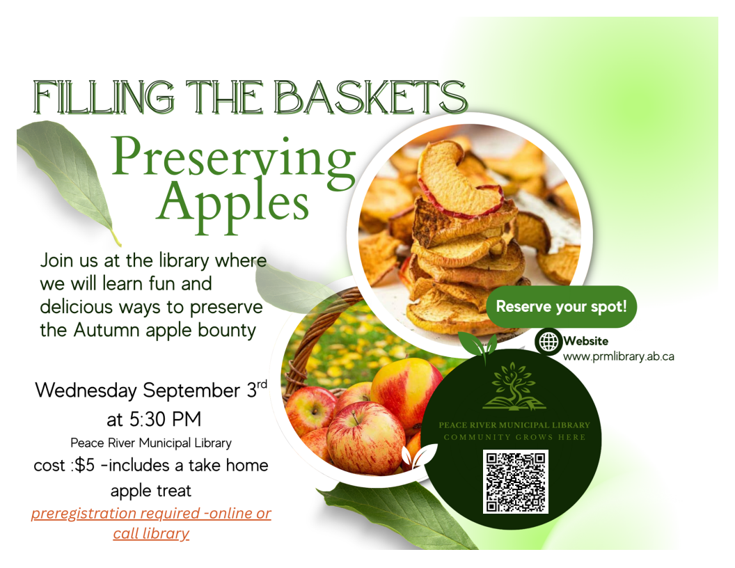 Filling the Baskets : Preserving Apples - September 3 at 5:30pm. Filling the Baskets : Preserving Apples - September 3 at 5:30pm.