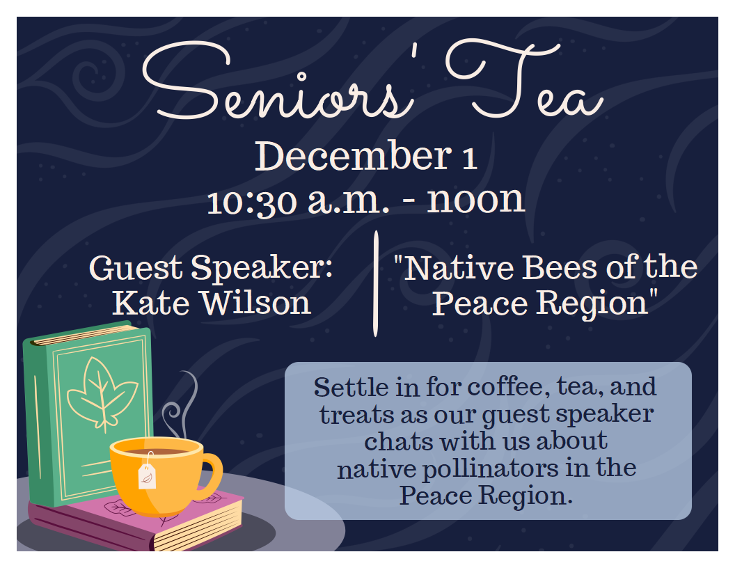 Seniors' Tea - December 1 from 10:30 to Noon. Seniors' Tea - December 1 from 10:30 to Noon.