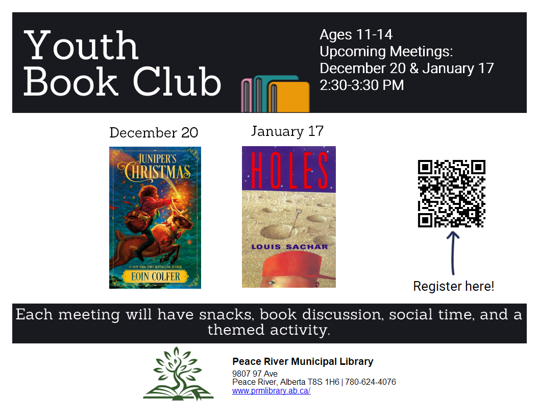 Youth Book Club - December 20 from 2:30 to 3:30pm. Youth Book Club - December 20 from 2:30 to 3:30pm.